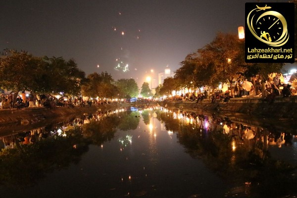 جشن برپا شده در سواحل رودخانه پینگ تایلند